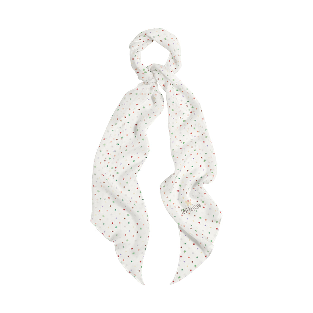 "Petal Veil" Silk Chiffon Neck Scarf - Rainbow Gummies