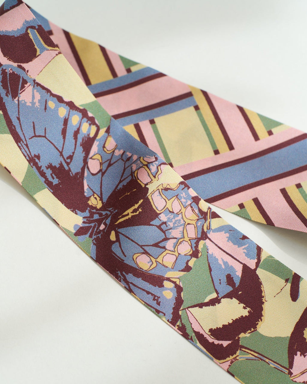 Lost Pattern x Leatherology Silk Twill Skinny Scarf - Pastel