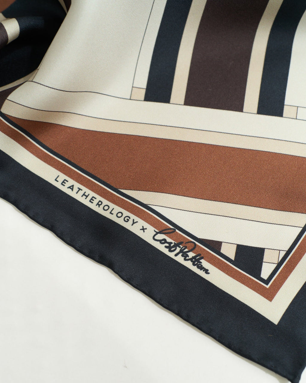 Lost Pattern x Leatherology Silk Square Scarf - Neutral