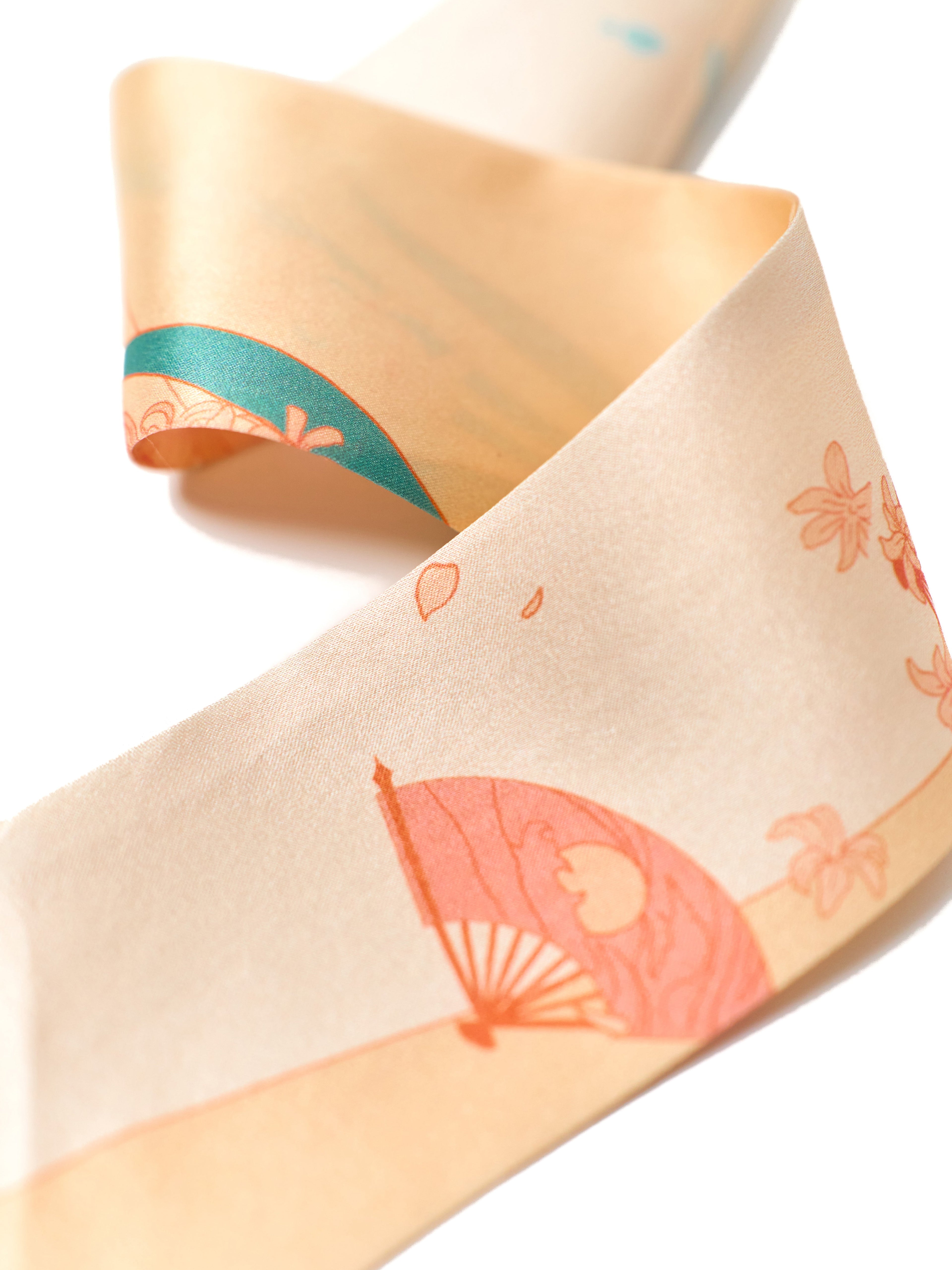 “Fanfare Breeze” Silk Skinny Scarf