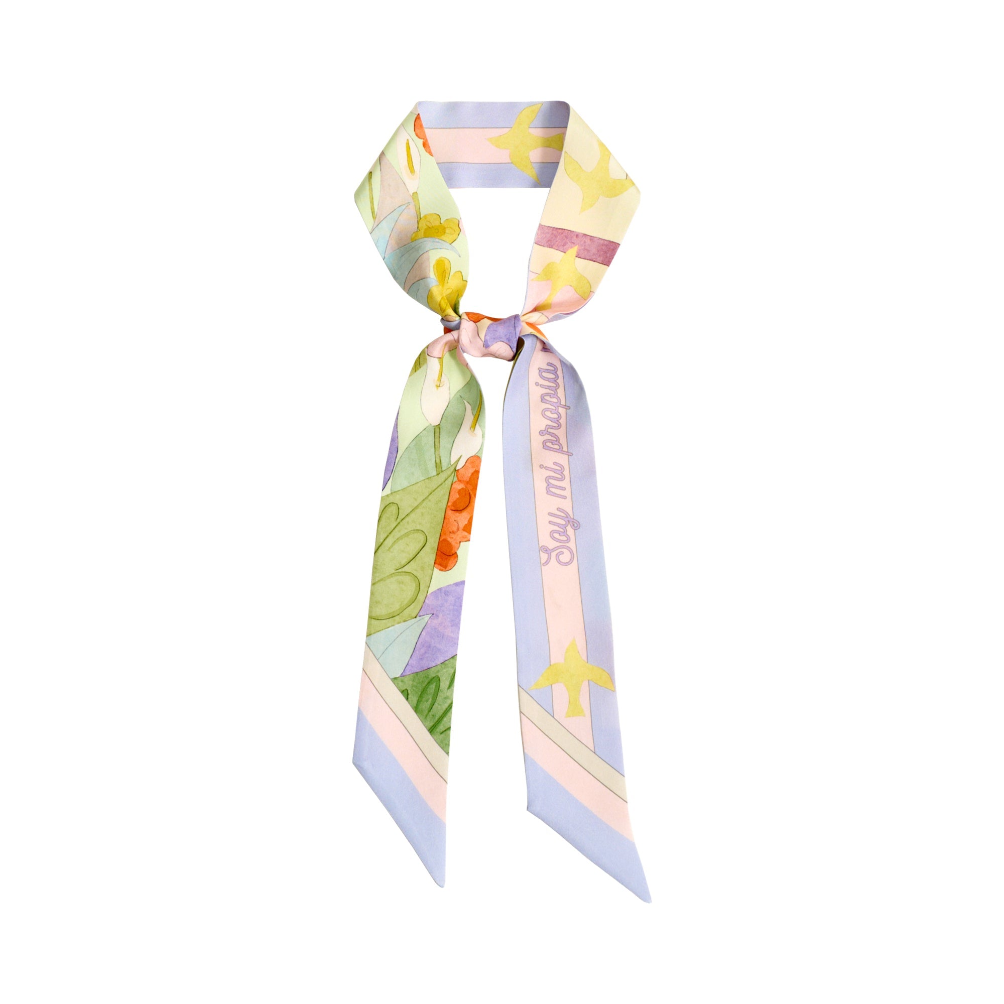 "I Am My Own Muse by Frida" Silk Twill Skinny Scarf