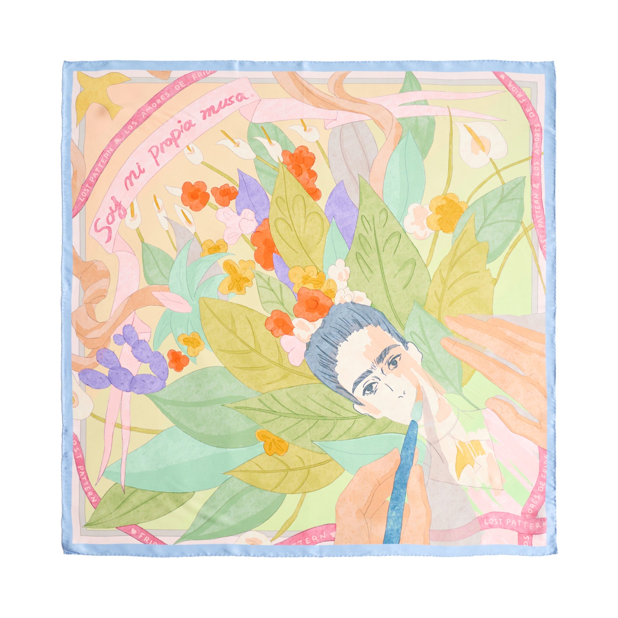 "I Am My Own Muse by Frida" Large Silk Scarf