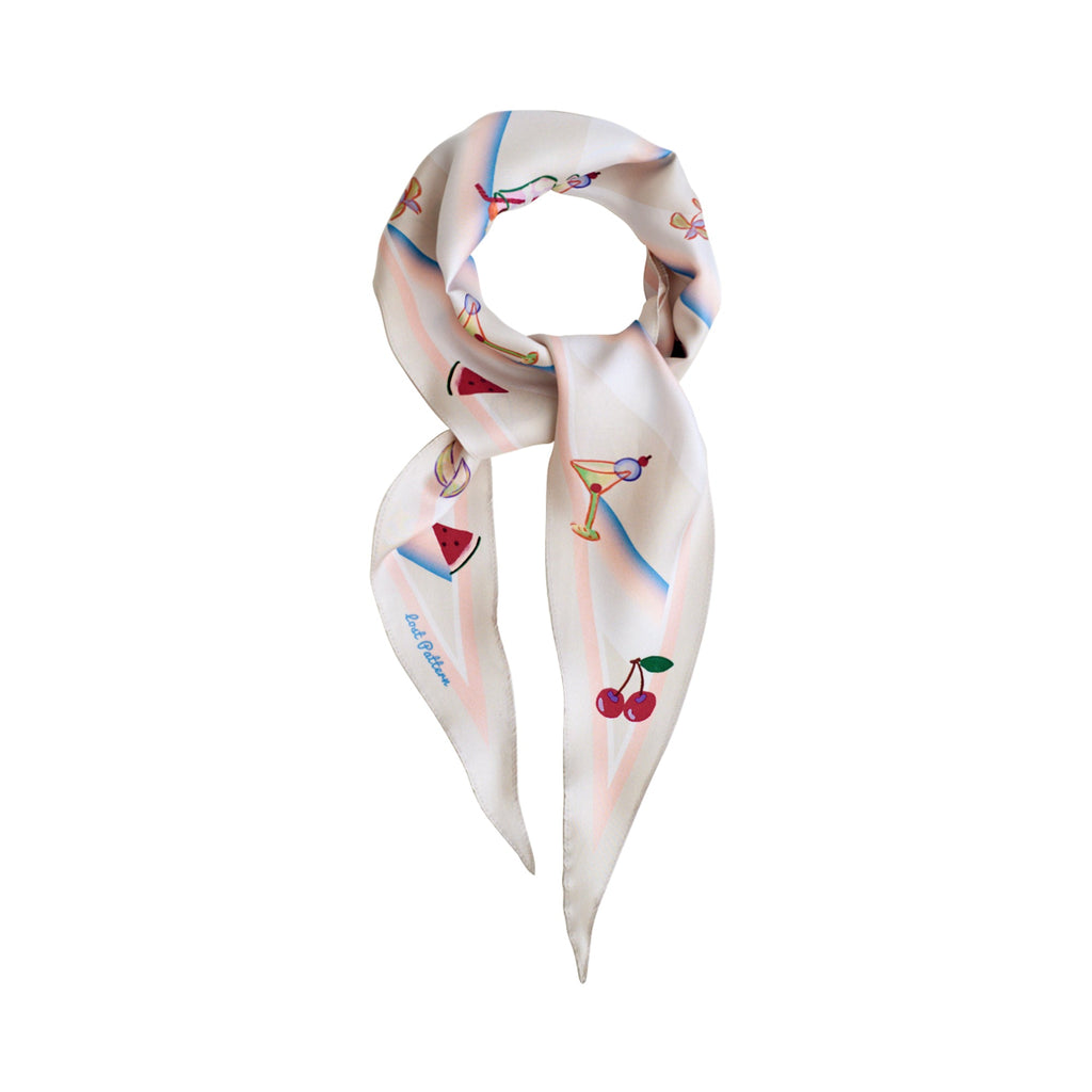 "Happy Hour" Silk Diamond Neckerchief - Champagne - LOST PATTERN Silk Bandana