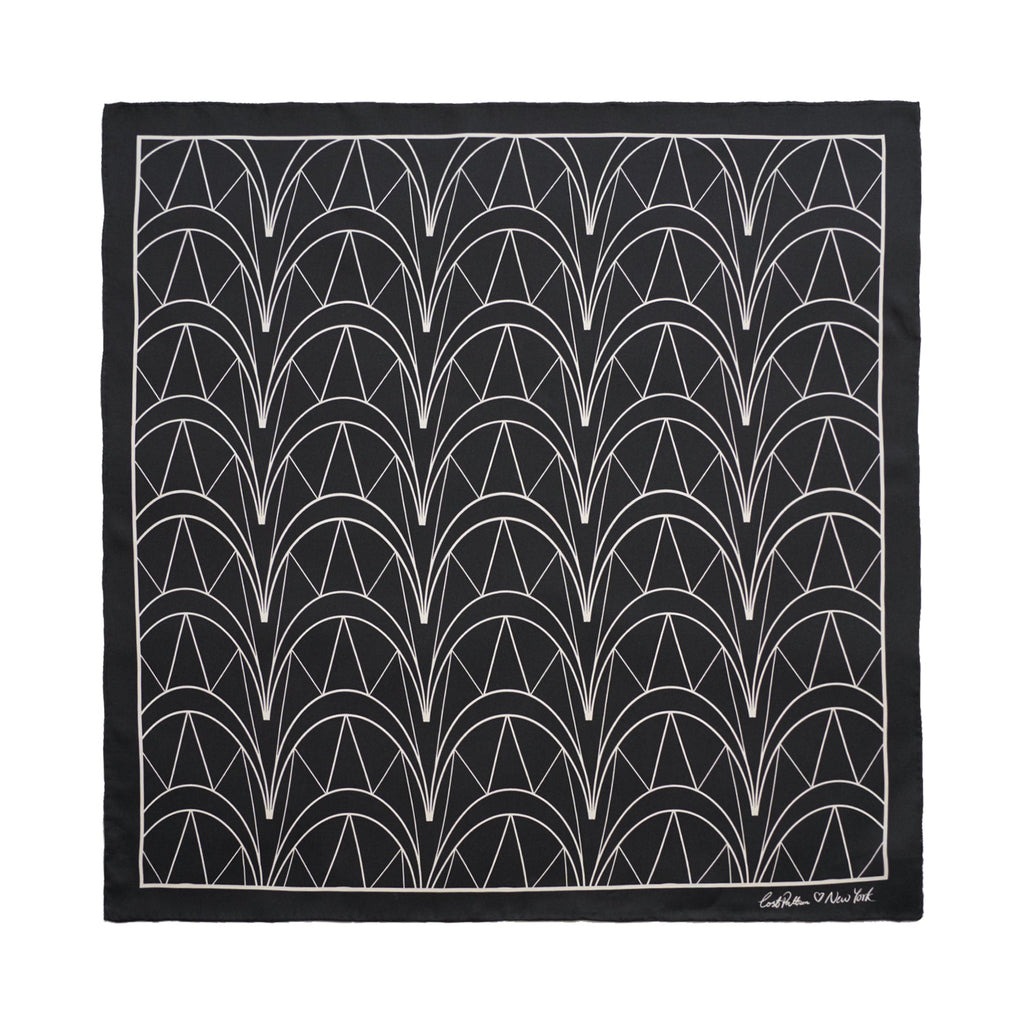 "Chrysler" Silk Bandana Scarf - Empire Black