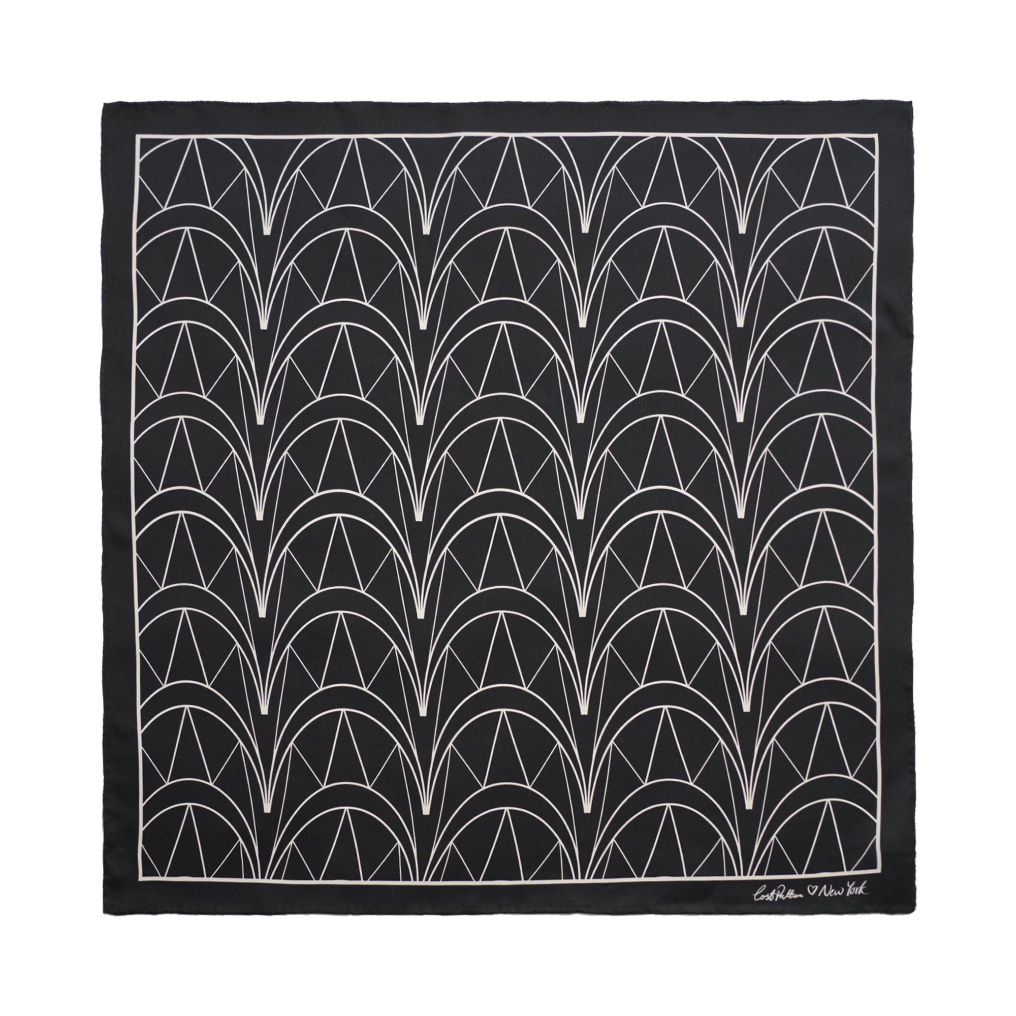 "Chrysler" Silk Bandana Scarf - Empire Black