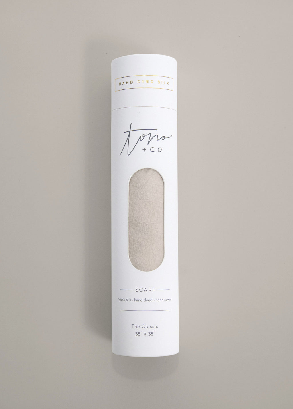 'The Classic' Washable Silk Scarf in Bone