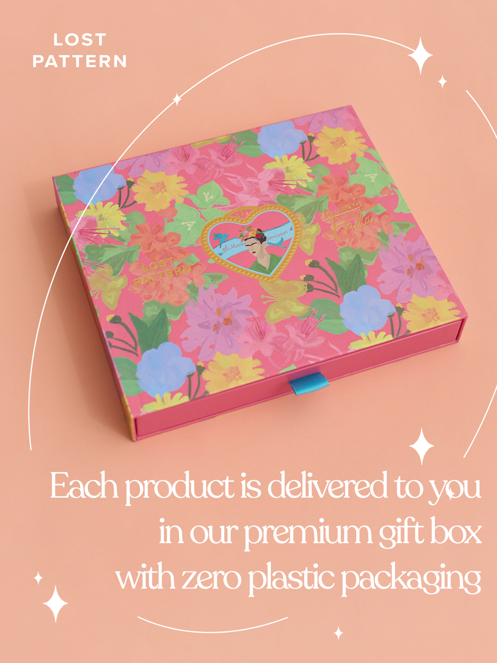 FRIDA x LOST PATTERN "Frida's Garden" Silk Bandana Scarf - Purple