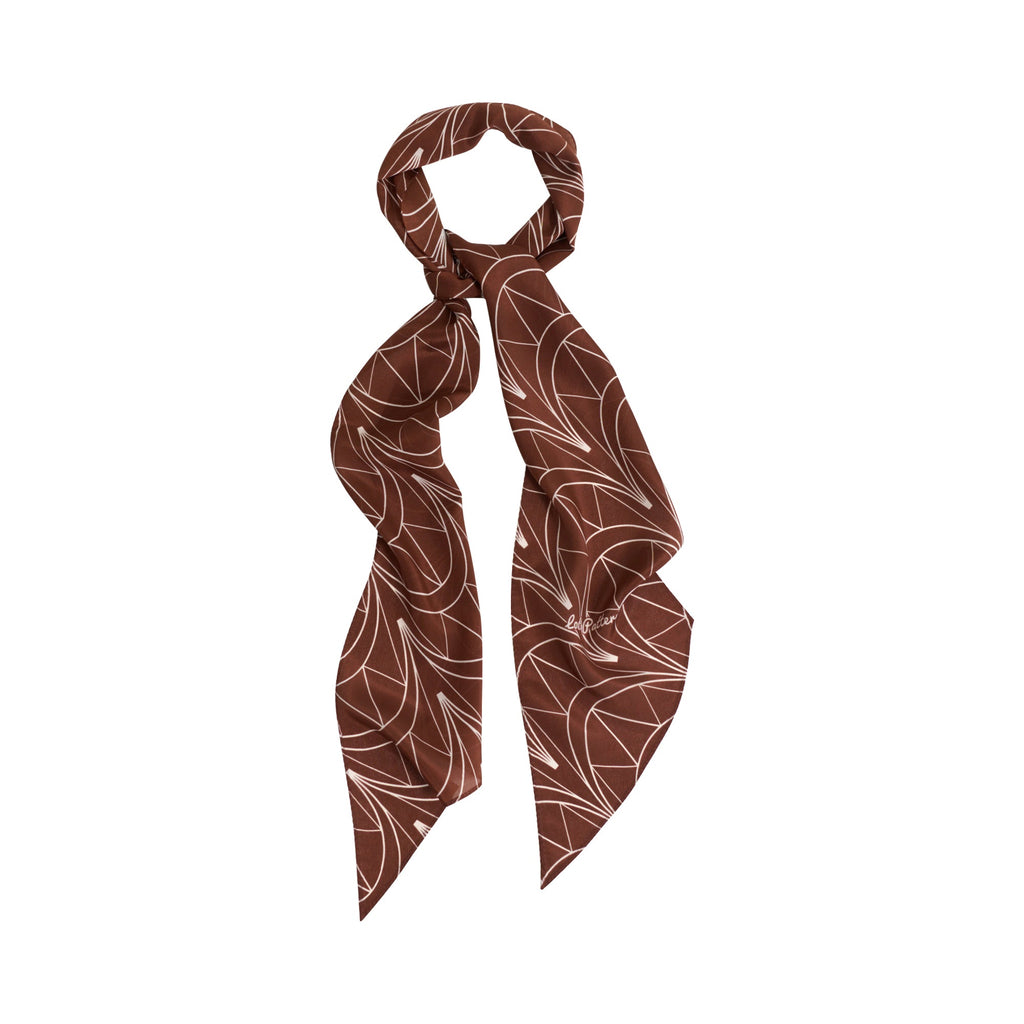 "Chrysler" Silk Crepe Neck Scarf - Metropolis Cocoa