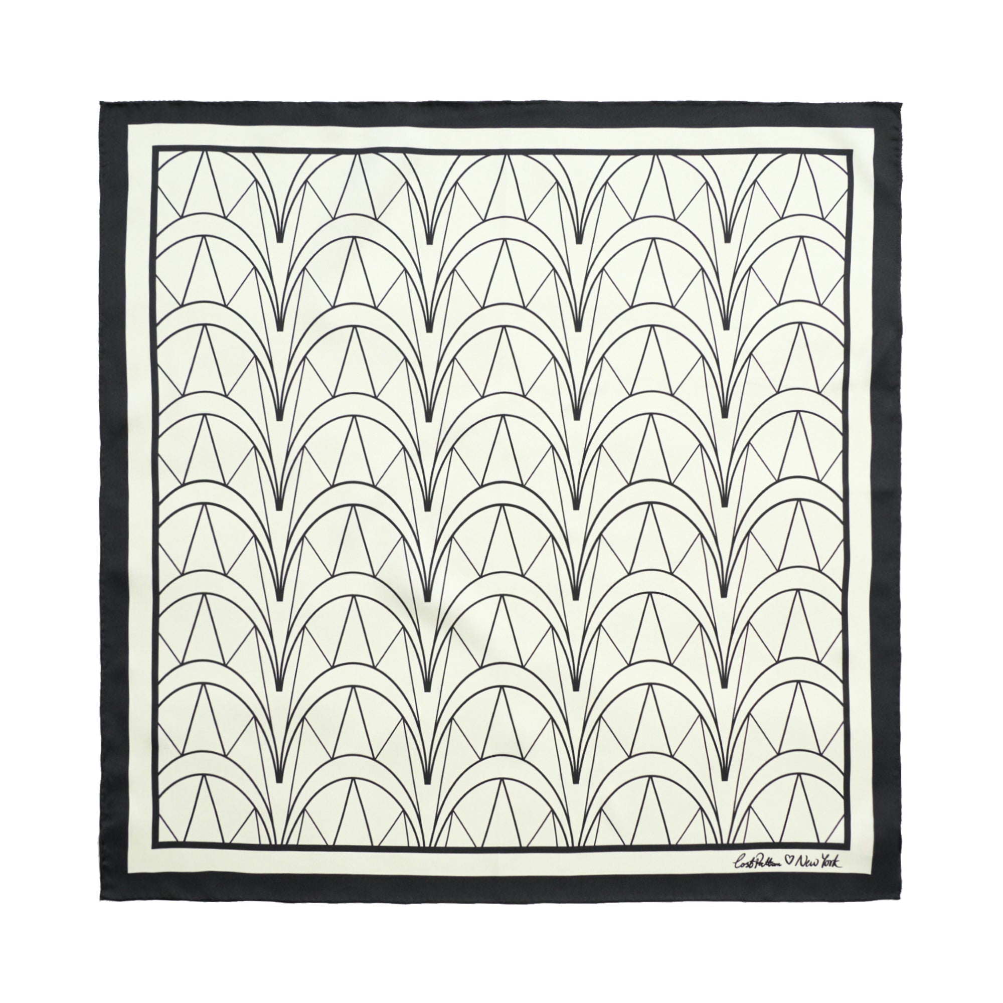 "Chrysler" Silk Bandana Scarf - Deco Ivory