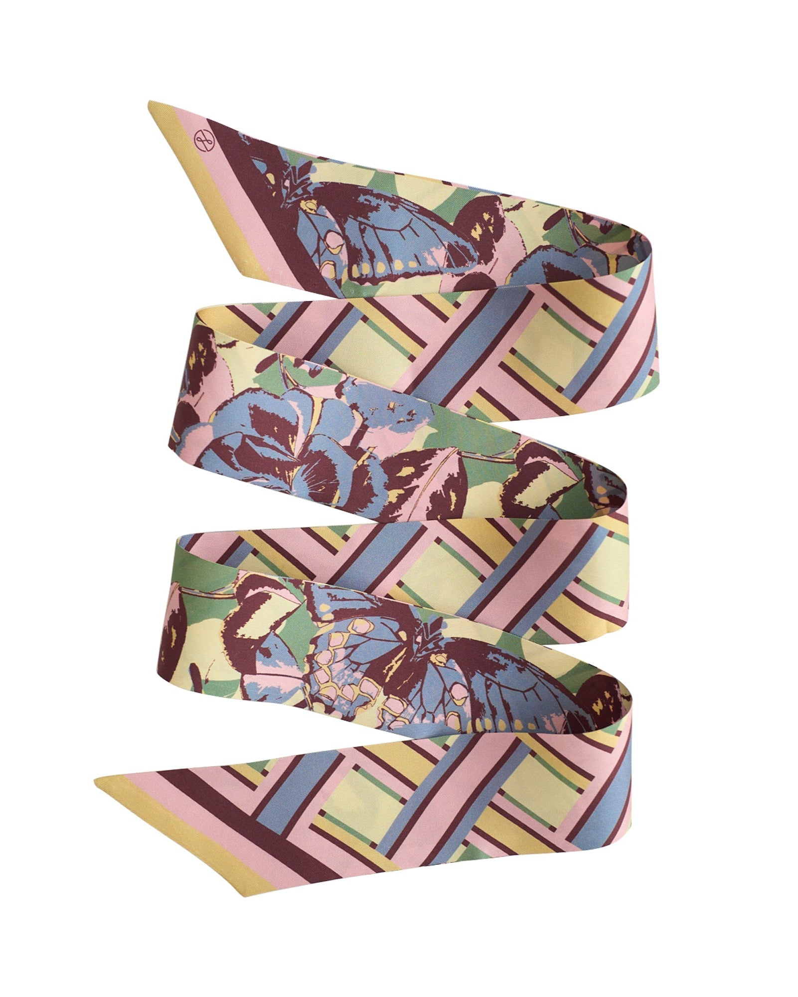 Lost Pattern x Leatherology Silk Twill Skinny Scarf - Pastel