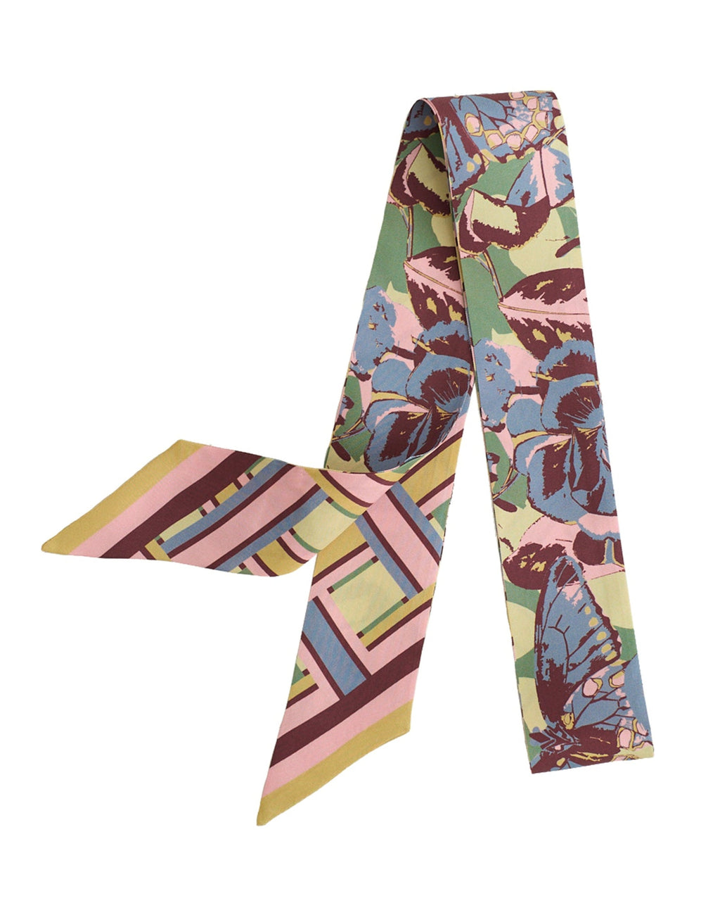 Lost Pattern x Leatherology Silk Twill Skinny Scarf - Pastel