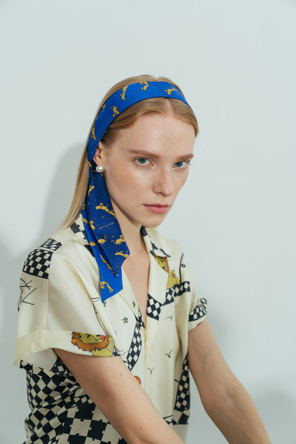 "Journey" Silk Twill Skinny Scarf by SHANTALL LACAYO