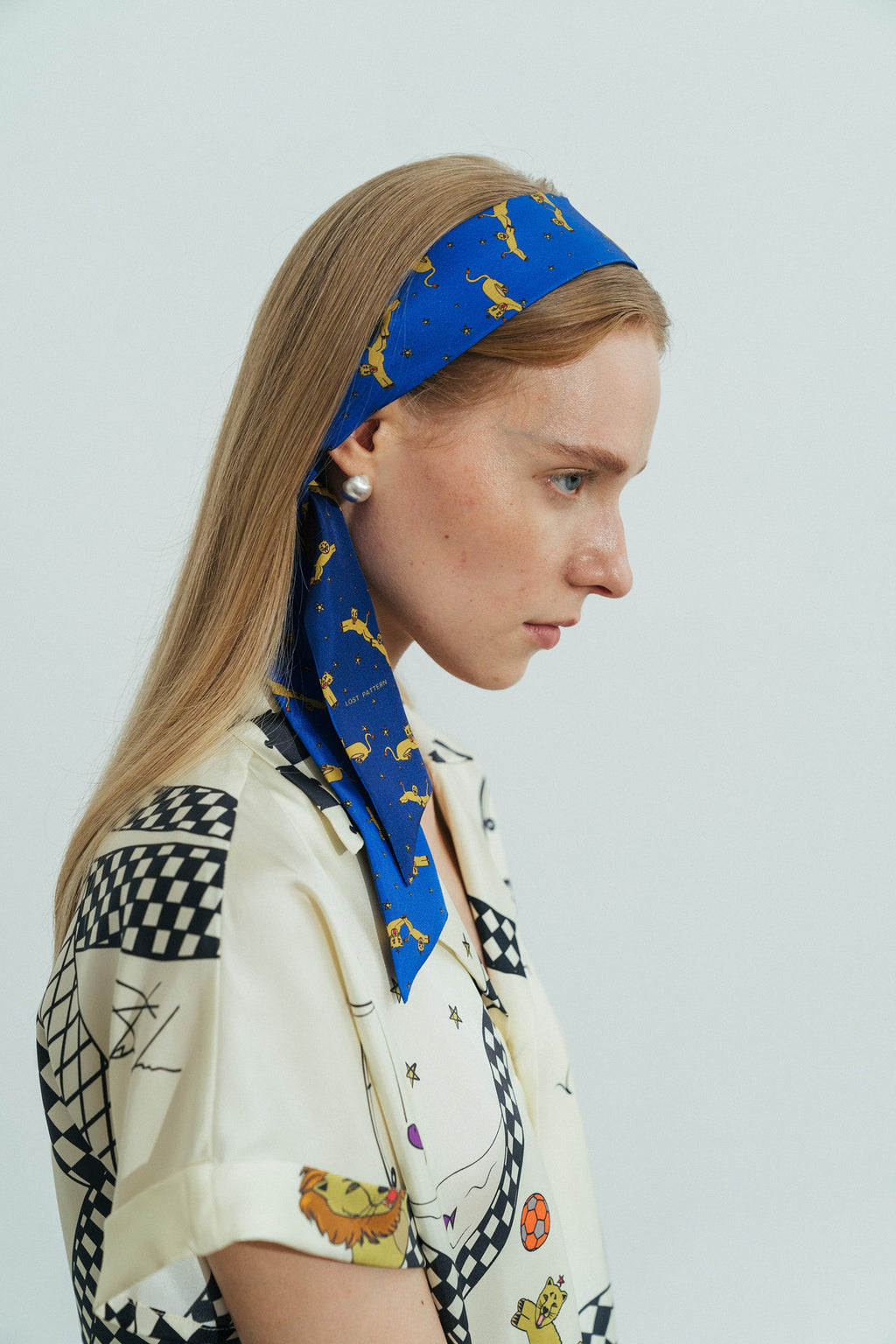 "Journey" Silk Twill Skinny Scarf by SHANTALL LACAYO