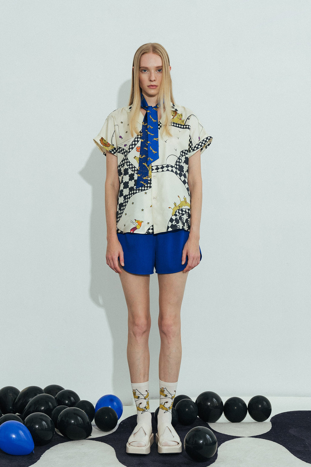 "Journey" Silk Twill Skinny Scarf by SHANTALL LACAYO