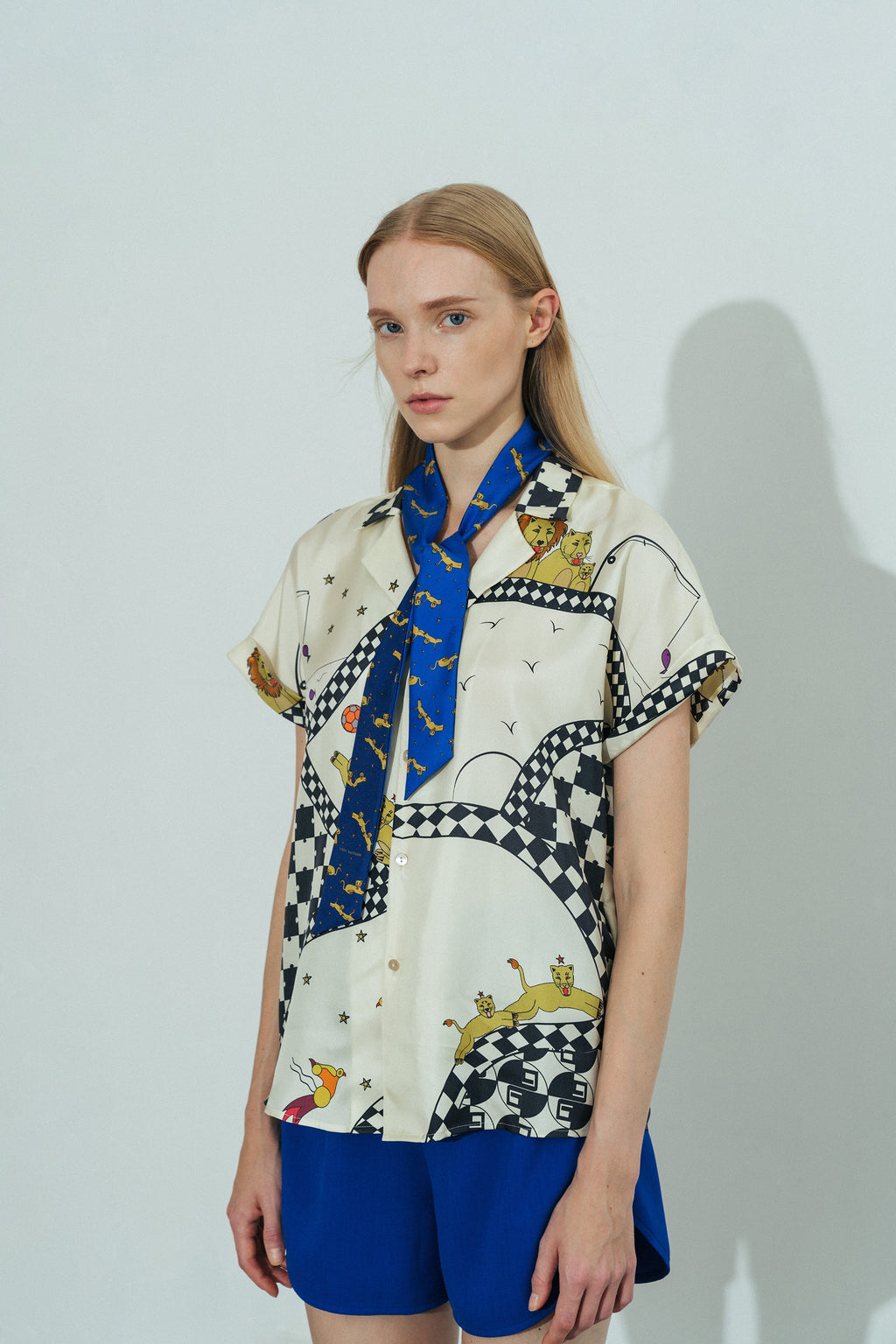 "Journey" Silk Twill Skinny Scarf by SHANTALL LACAYO