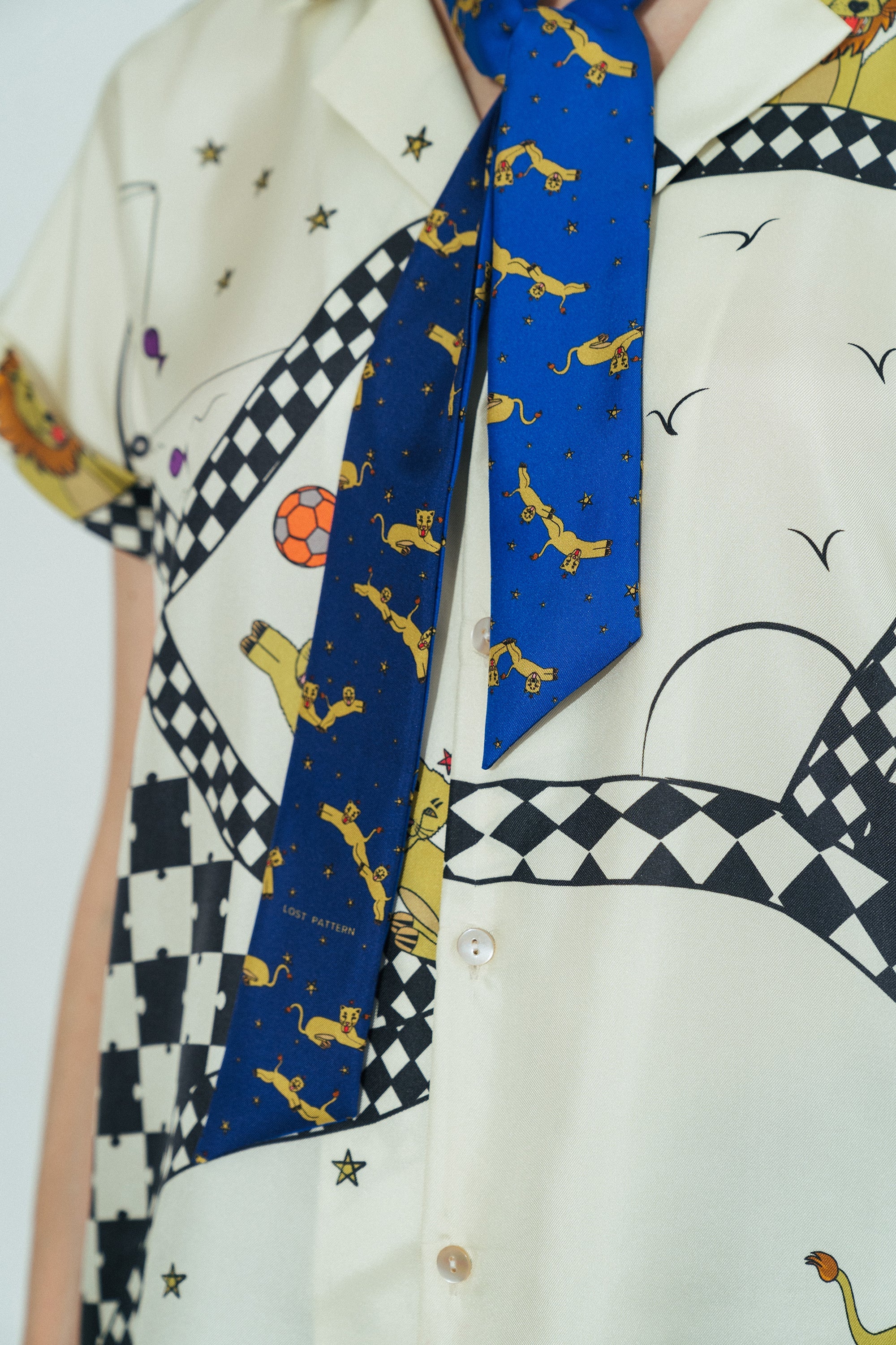 "Journey" Silk Twill Skinny Scarf by SHANTALL LACAYO