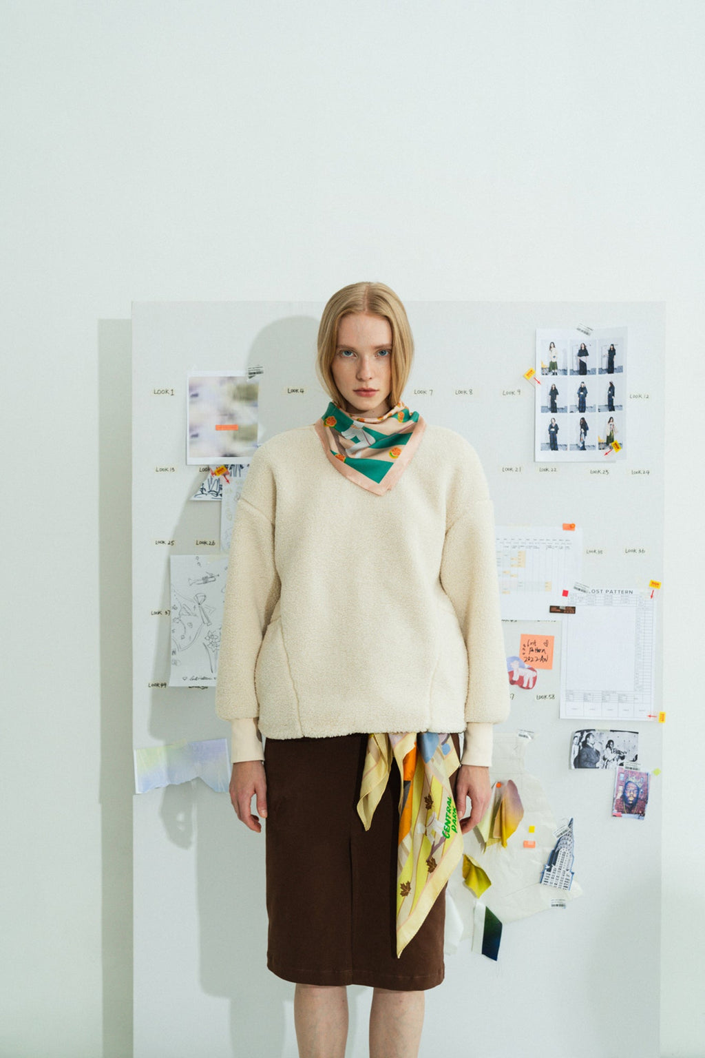 "Pan Pan" Silk Bandana - Orange