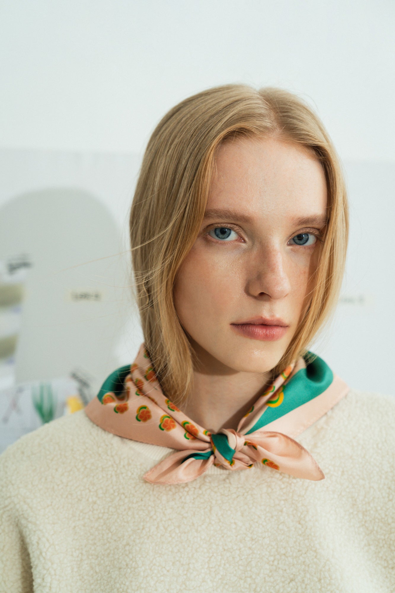 "Pan Pan" Silk Bandana - Orange