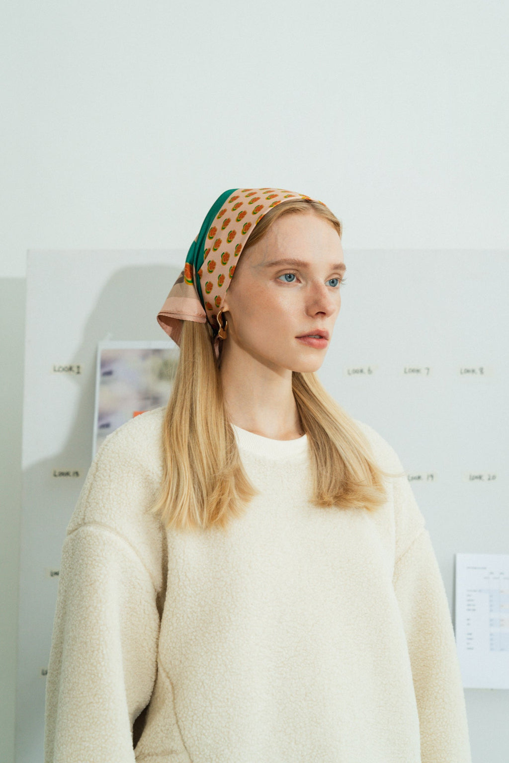 "Pan Pan" Silk Bandana - Orange