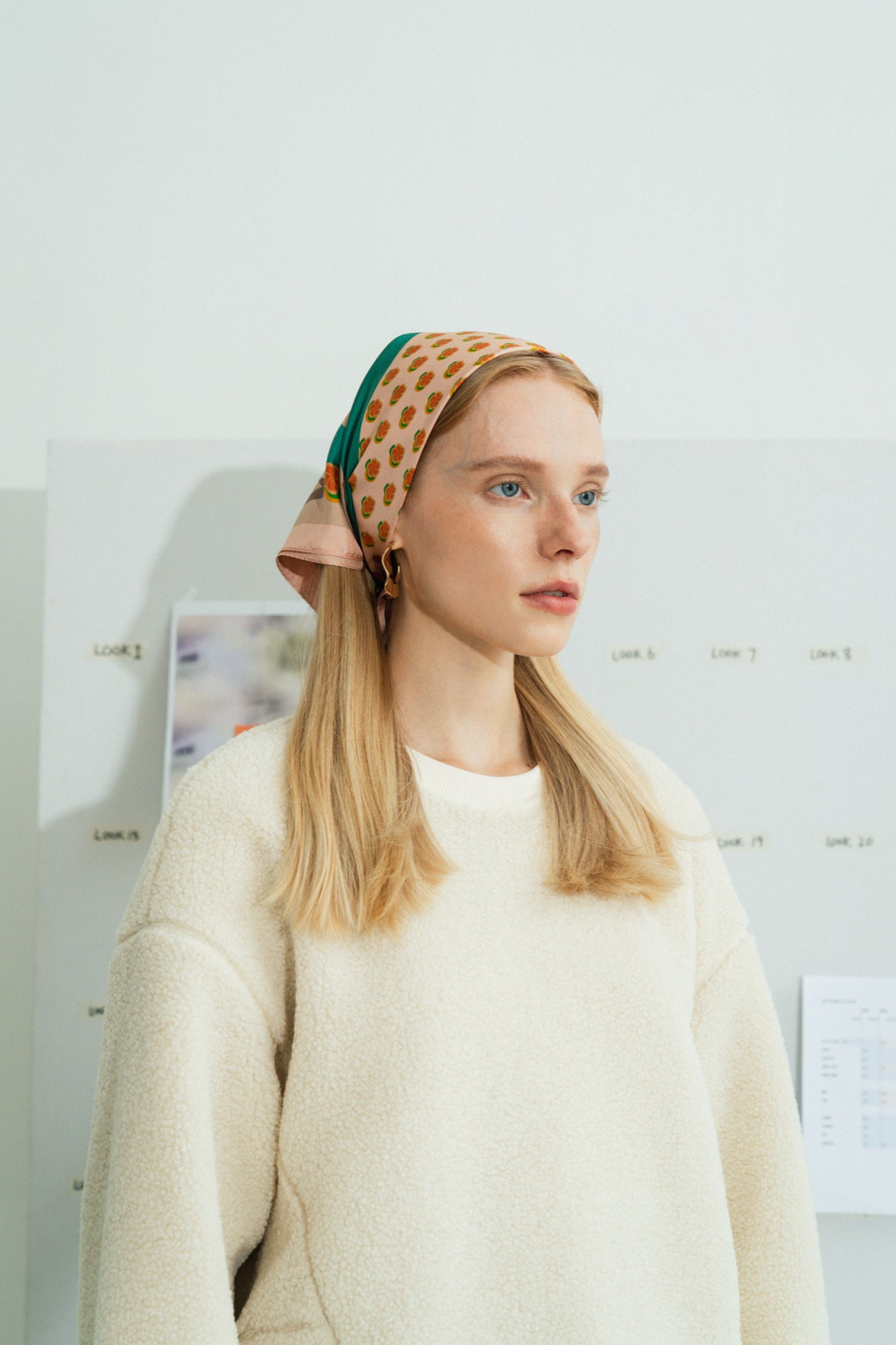 "Pan Pan" Silk Bandana - Orange