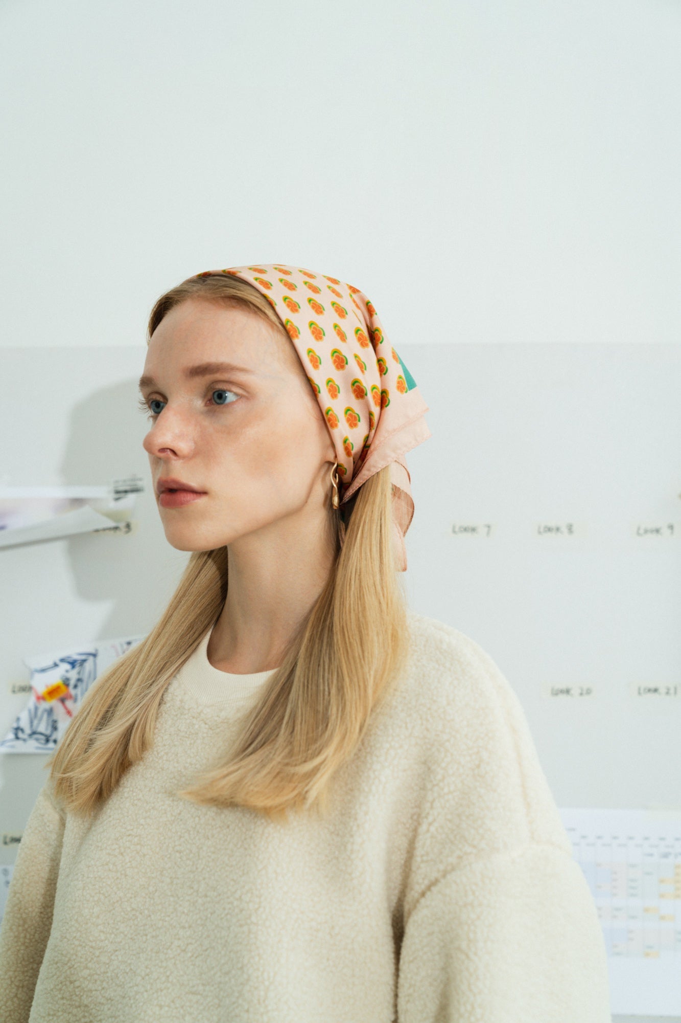 "Pan Pan" Silk Bandana - Orange