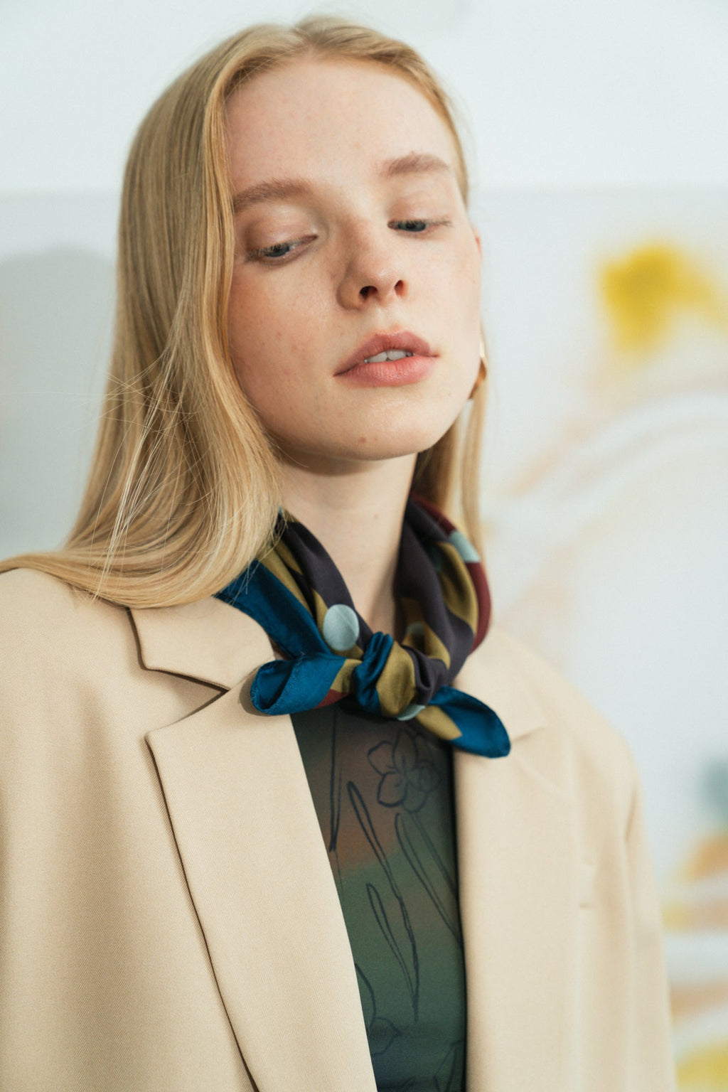 "Pan Pan" Silk Bandana - Coffee