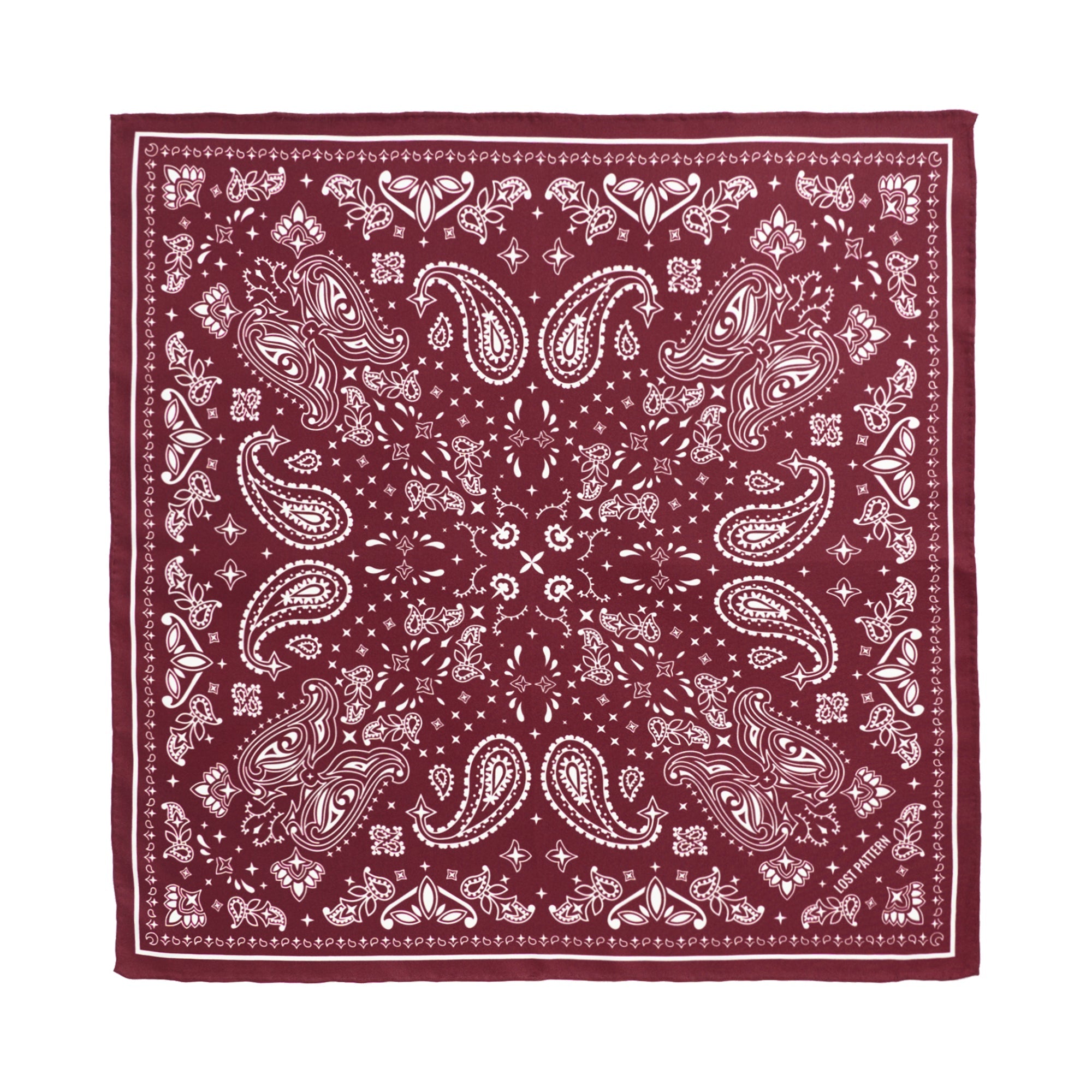 “Paisley" Silk Bandana Scarf - Rodeo Red