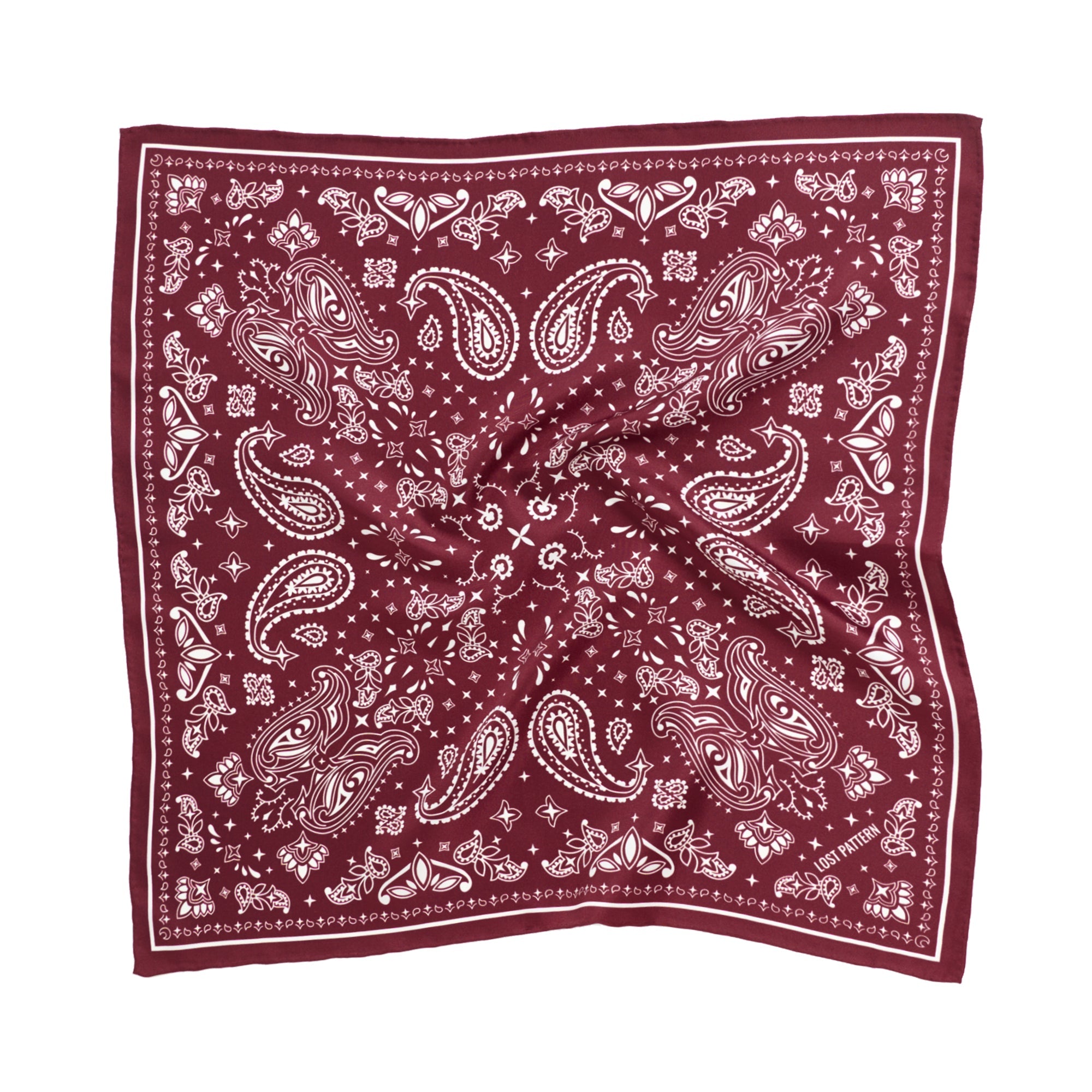 “Paisley" Silk Bandana Scarf - Rodeo Red