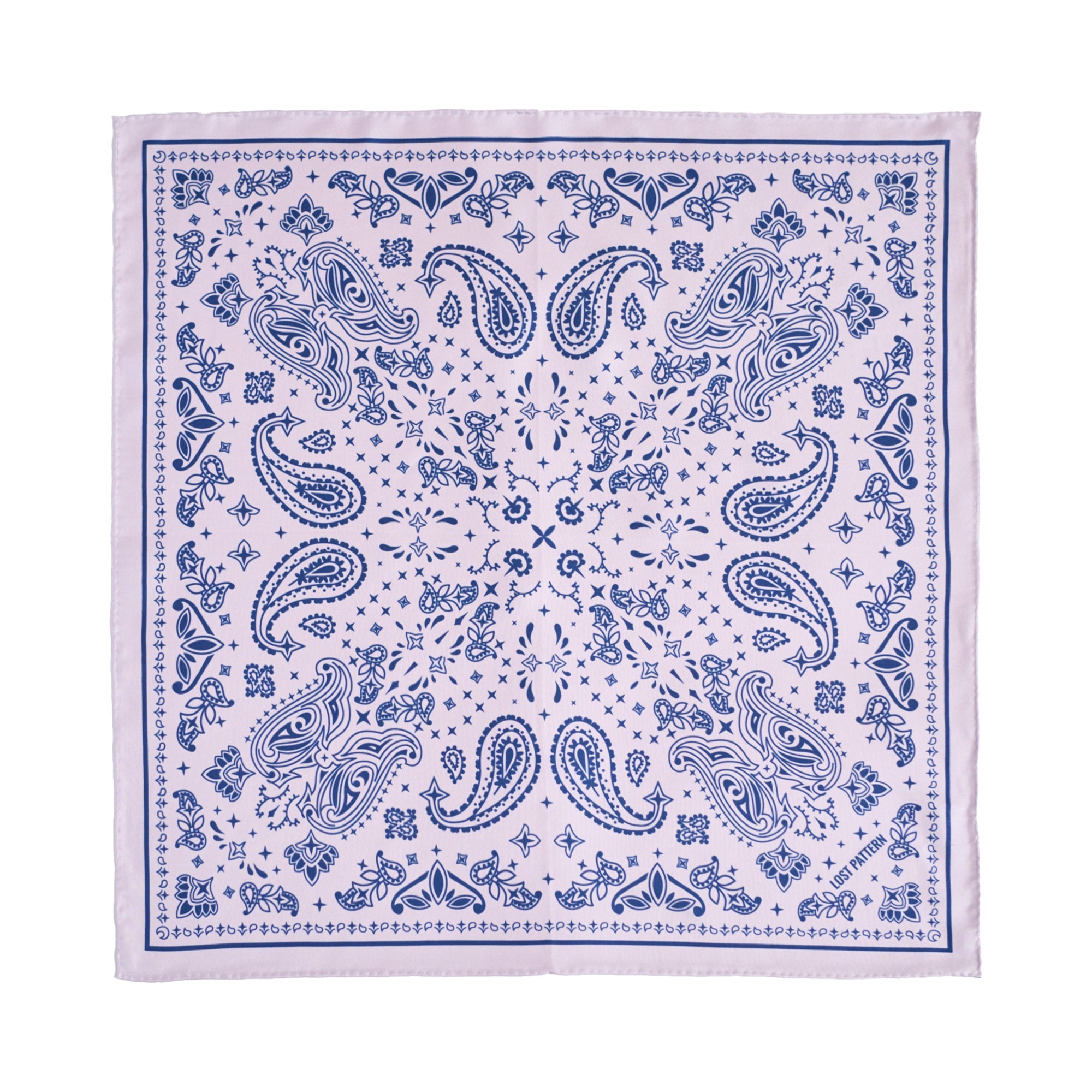 “Paisley" Silk Bandana Scarf - Sunset Blush