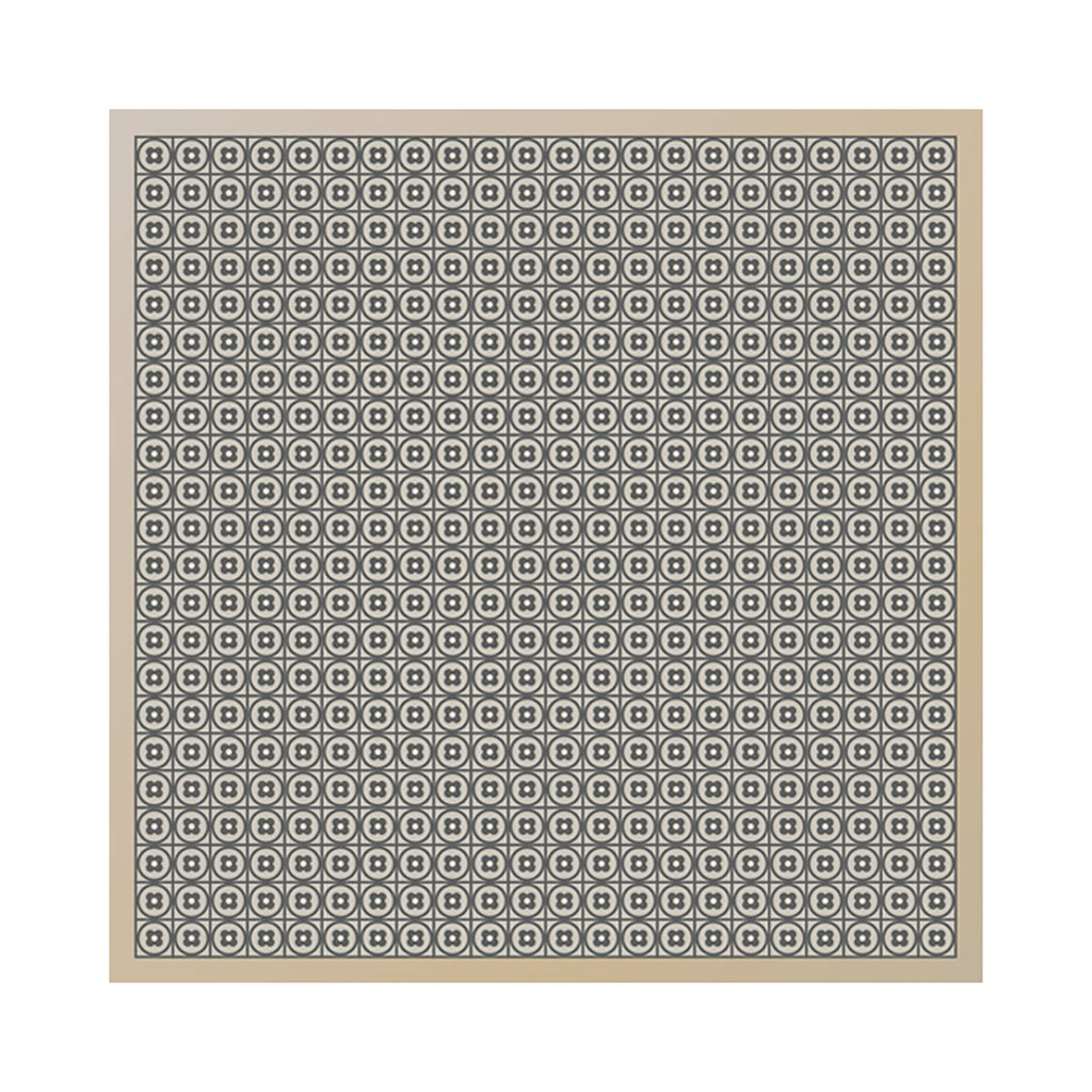 "Geometric Blooms" Silk Bandana Scarf - Grey - LOST PATTERN Silk Square Scarf