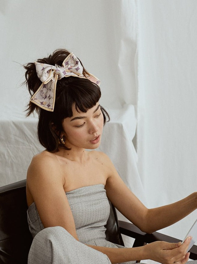 "Dream" Silk Twill Neck Bow - Yellow