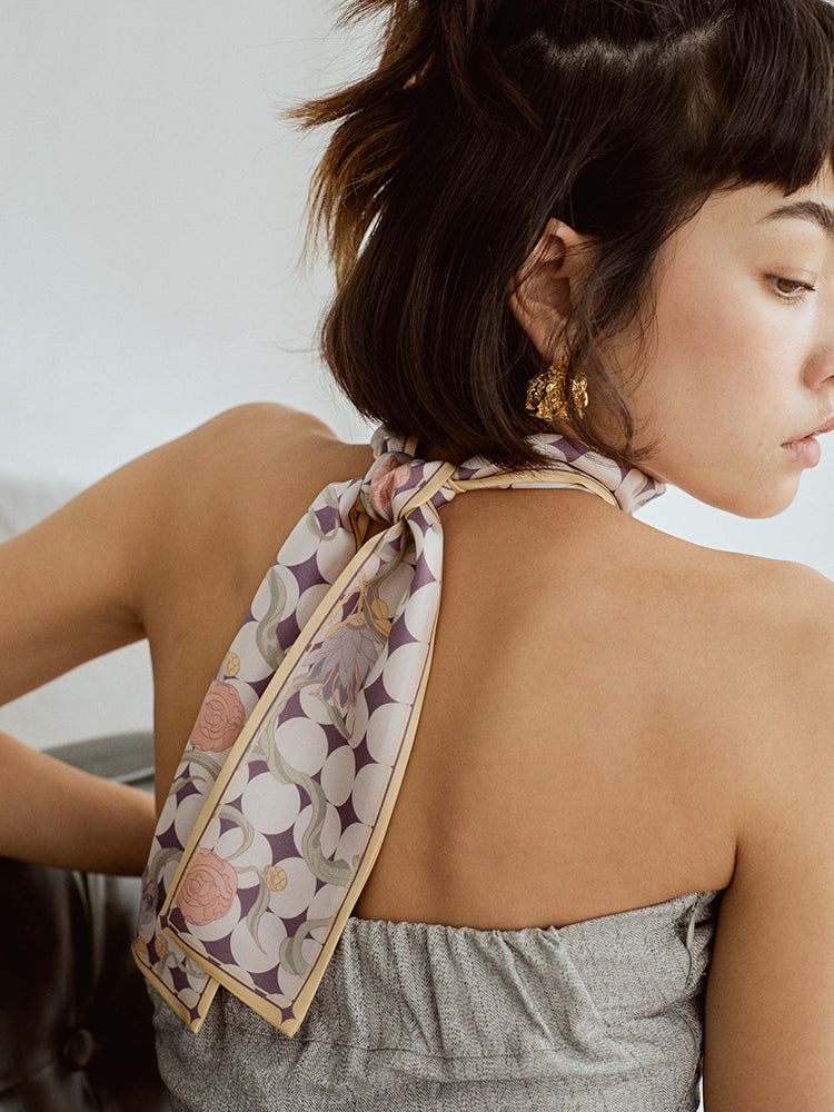 "Dream" Silk Twill Neck Bow - Yellow