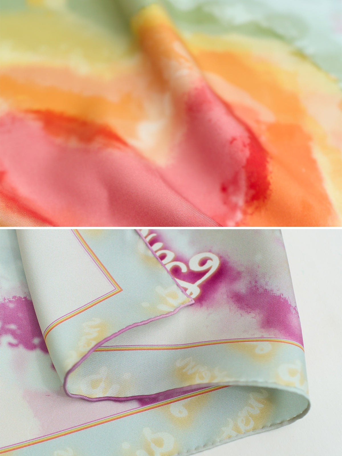 "Love is Love" Silk Bandana Scarf - Rainbow
