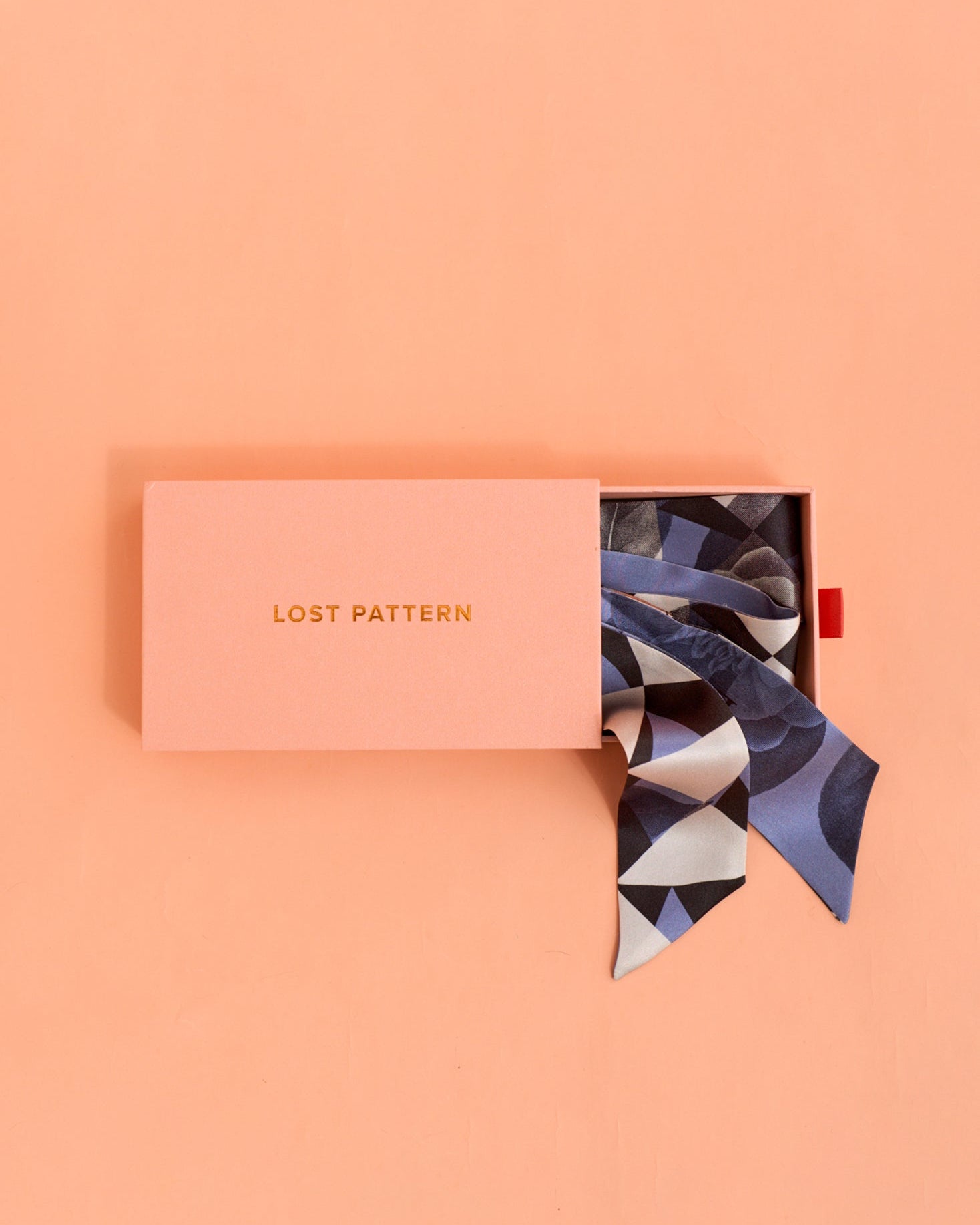 "Prism" Silk Skinny Scarf -  blue