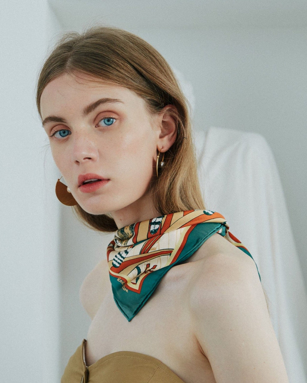 "Madagascar" Silk Bandana - Green