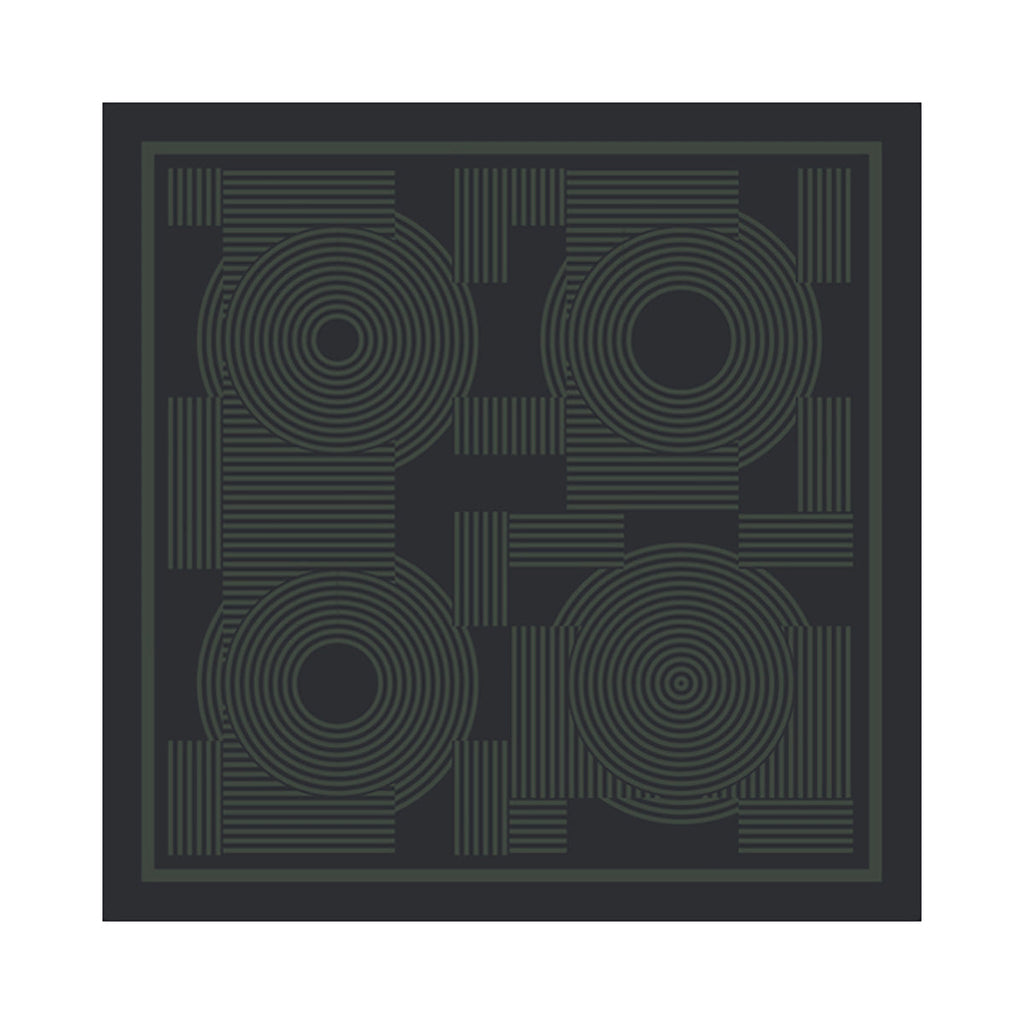 "Linear Language" Silk Bandana Scarf - Black - Black - LOST PATTERN Silk Square Scarf