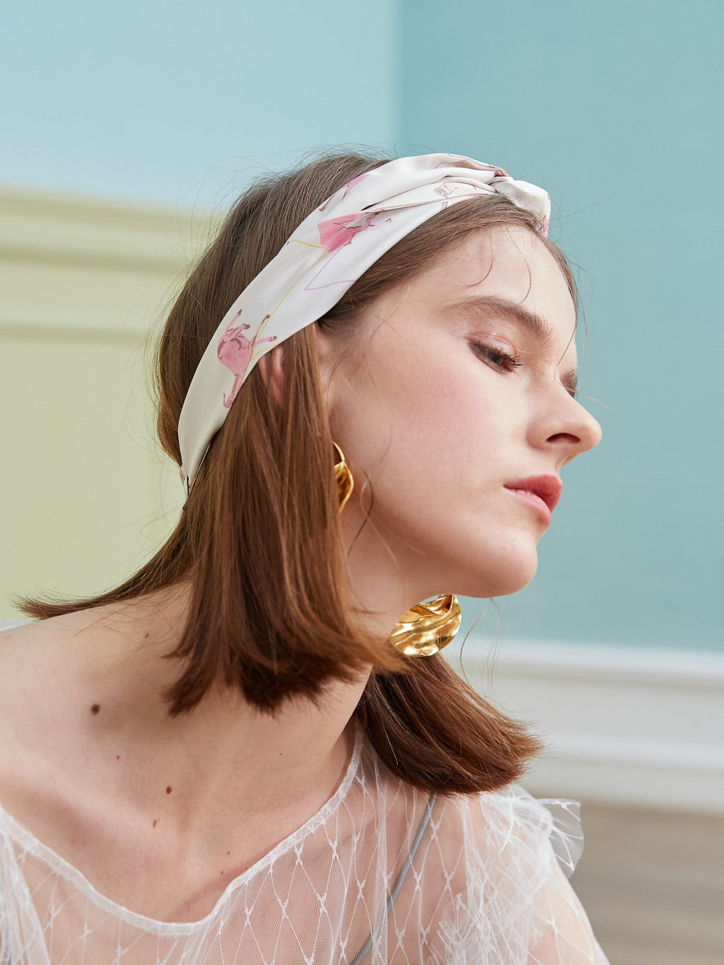 ”Antelope“ Silk Skinny Scarf - Pink