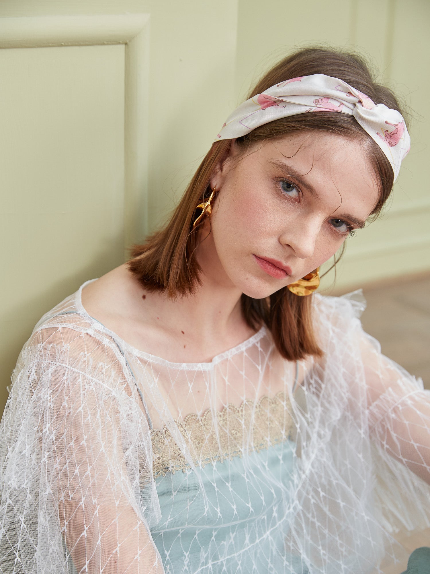 ”Antelope“ Silk Skinny Scarf - Pink