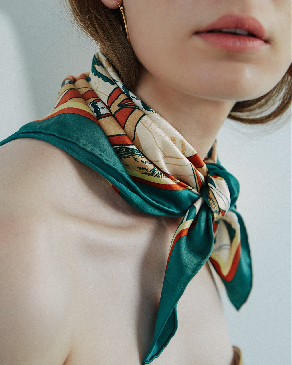 "Madagascar" Silk Bandana - Green