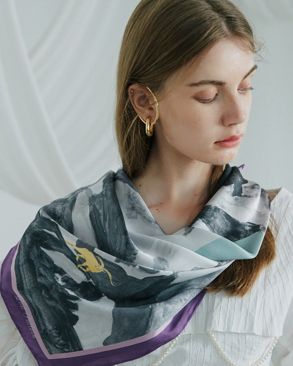 "Himalaya" Large Silk Scarf
