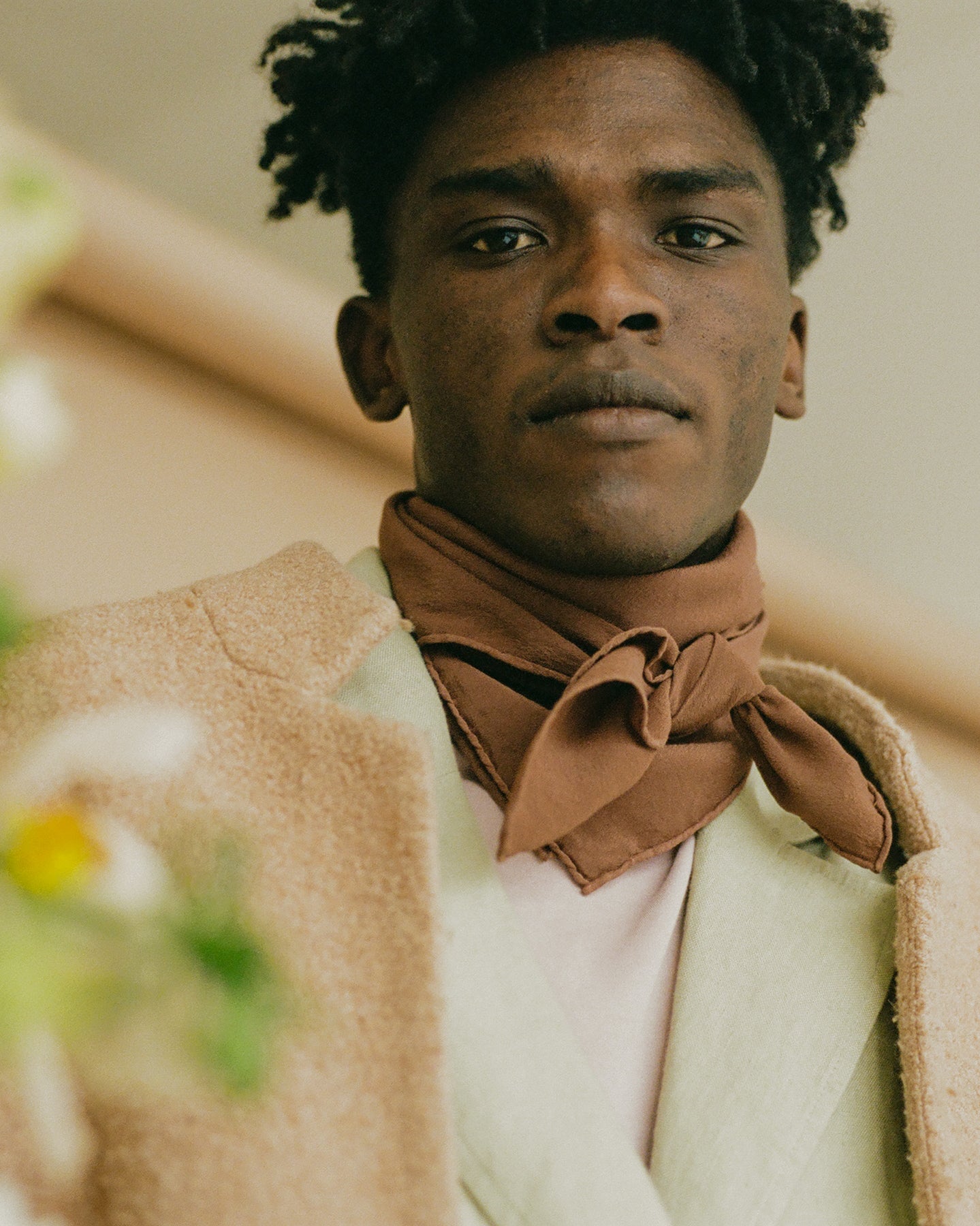 'The Classic' Washable Silk Scarf in Pecan