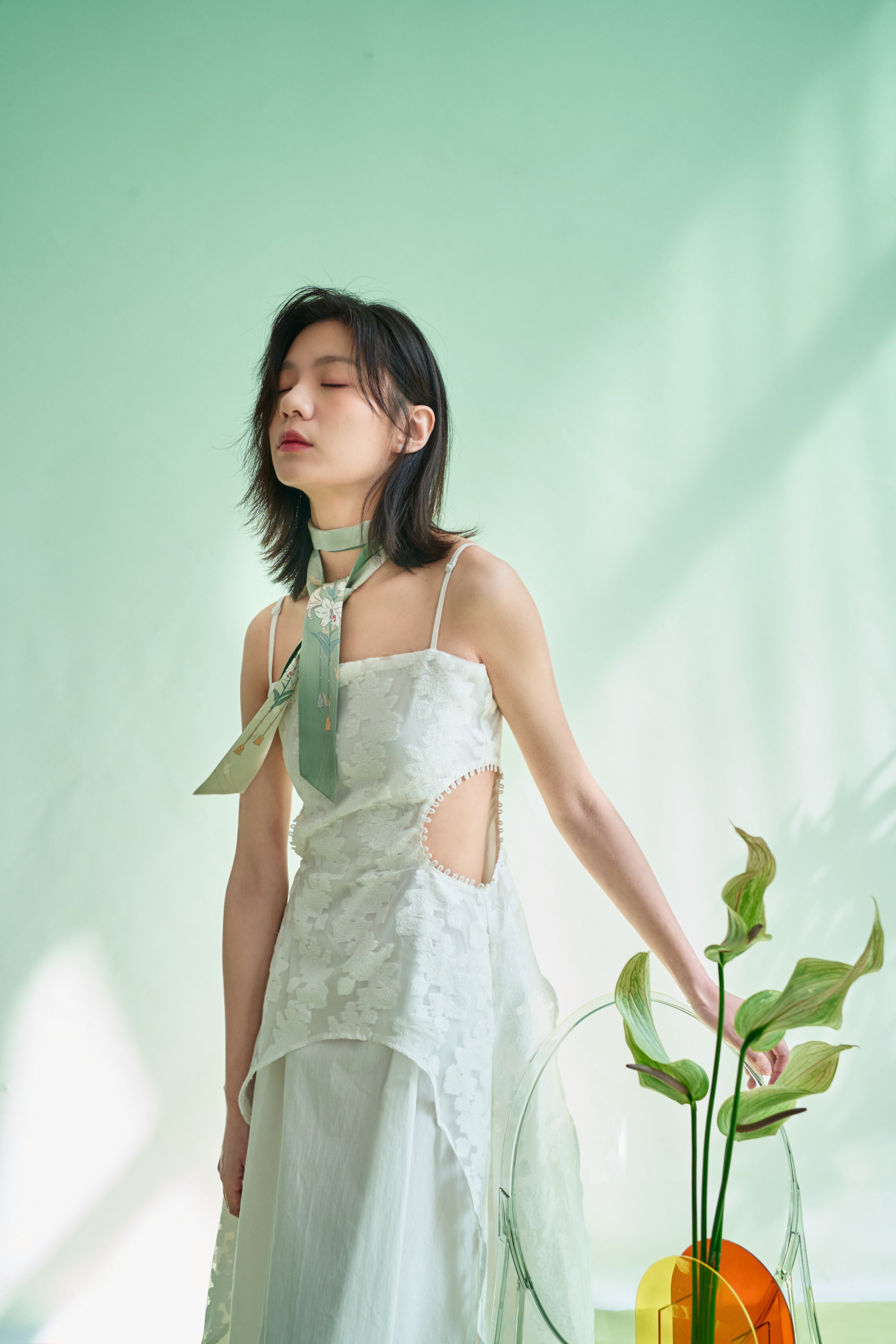 "Lily" Silk Skinny Scarf