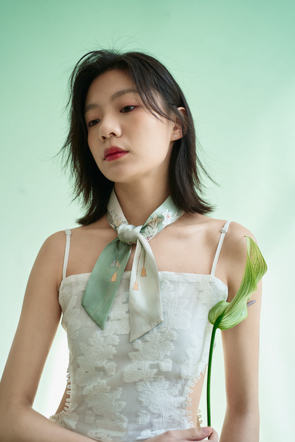 "Lily" Silk Skinny Scarf