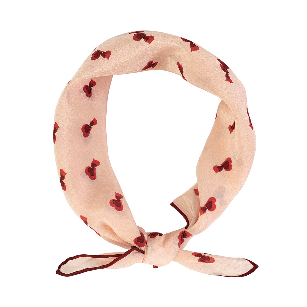 "Twin Hearts" Silk Crepe Bandana