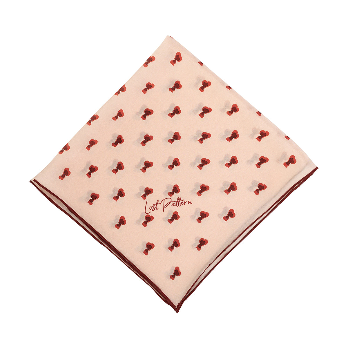 "Twin Hearts" Silk Crepe Bandana