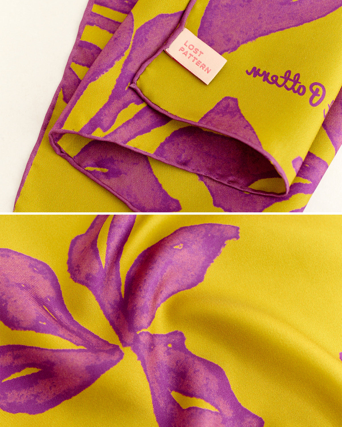 "Tropical Bliss" Silk Bandana Scarf - Golden Hour