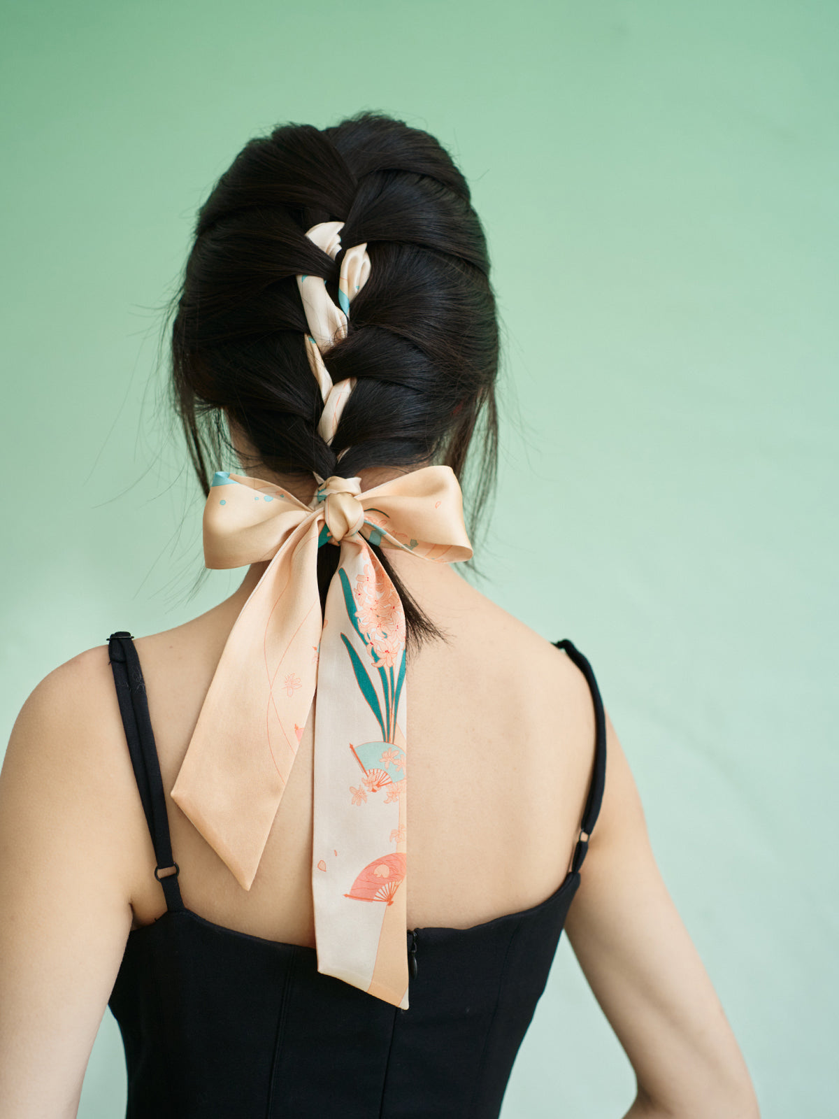 “Fanfare Breeze” Silk Skinny Scarf