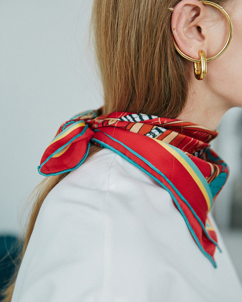 "Madagascar" Silk Bandana - Red