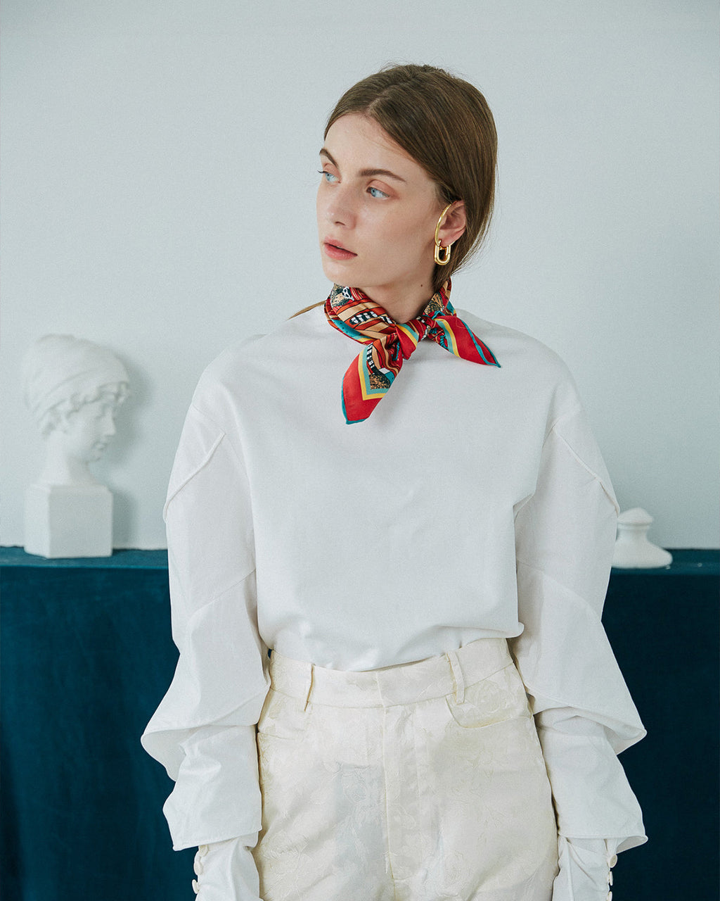 "Madagascar" Silk Bandana - Red