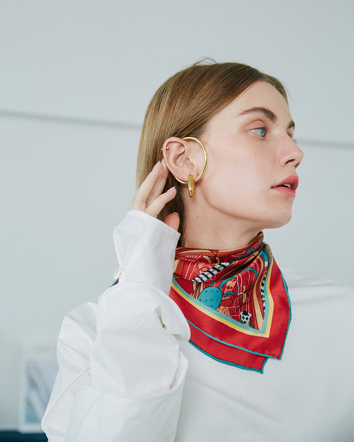 "Madagascar" Silk Bandana - Red